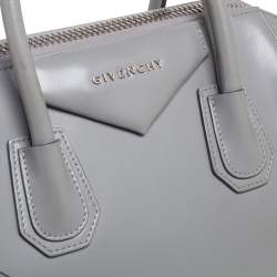 Pre Owned Givenchy Grey Leather Small Antigona Satchel
