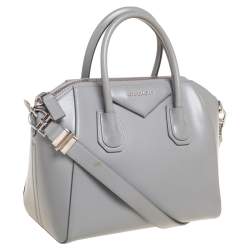 Pre Owned Givenchy Grey Leather Small Antigona Satchel