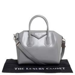 Pre Owned Givenchy Grey Leather Small Antigona Satchel
