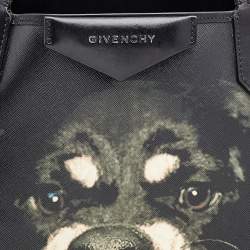 Pre Owned Givenchy Black Leather Rottweiler Antigona Large Tote