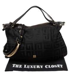 Pre Owned Givenchy Black Signature Nylon Hobo