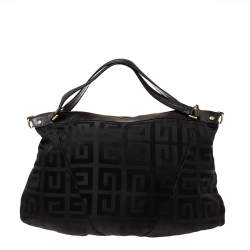 Pre Owned Givenchy Black Signature Nylon Hobo