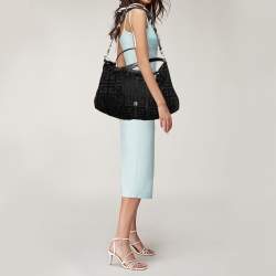 Pre Owned Givenchy Black Signature Nylon Hobo