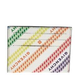 مملوكة مسبقًا Givenchy Multicolor Logo Print Coated Canvas Card Holder