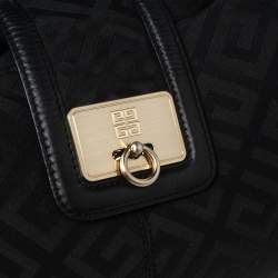 Pre Owned Givenchy Black Monogram Canvas And Leather Hobo