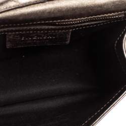 Pre Owned Givenchy Metallic Grey/Gold Leather Shark Tooth Chain Shoulder Bag 