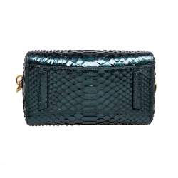 Pre Owned حقيبة ساتشل جيفنشي انتيغونا جلد ثعبان أخضر زمردي صغيرة