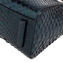 Pre Owned حقيبة ساتش ل جيفنشي انتيغونا جلد ثعبان أخضر زمردي صغيرة