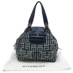 مملوكة مسبقًا Givenchy Blue Monogram Denim and Leather Hobo