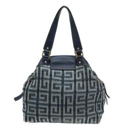 مملوكة مسبقًا Givenchy Blue Monogram Denim and Leather Hobo