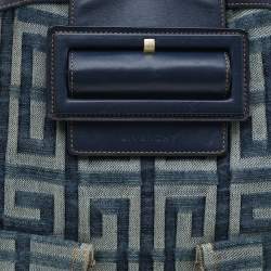 مملوكة مسبقًا Givenchy Blue Monogram Denim and Leather Hobo
