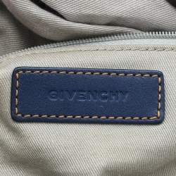 مملوكة مسبقًا Givenchy Blue Monogram Denim and Leather Hobo