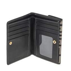 Pre Owned Givenchy Grey/Black Monogram Canvas Compact Wallet