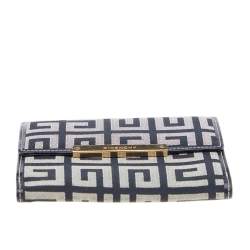 Pre Owned Givenchy Grey/Black Monogram Canvas Compact Wallet