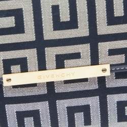 Pre Owned Givenchy Grey/Black Monogram Canvas Compact Wallet