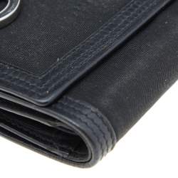 Givenchy Black Nylon and Leather Trifold Wallet