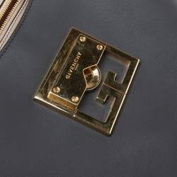 Pre Owned Givenchy Grey Leather Small Mystic Foldover Top Handle Bag