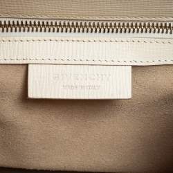 Pre Owned Givenchy Ivory White Leather Mini Pandora Box Crossbody Bag
