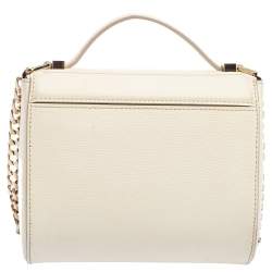 Pre Owned Givenchy Ivory White Leather Mini Pandora Box Crossbody Bag