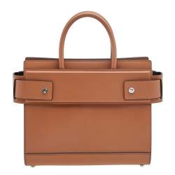 Pre Owned Givenchy Brown Leather Small Horizon Tote