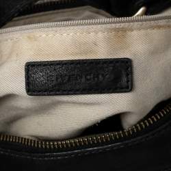 Pre Owned Givenchy Black Monogram Canvas and Leather Logo Plaque Hobo