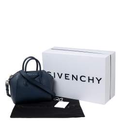 Pre Owned Givenchy Navy Blue Leather Mini Antigona Satchel