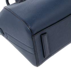 Pre Owned Givenchy Navy Blue Leather Mini Antigona Satchel