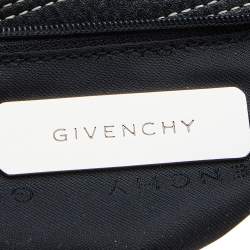 Pre Owned Givenchy Black Monogram Canvas And Leather Shoulder Bag