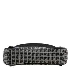 Pre Owned Givenchy Black Monogram Canvas And Leather Shoulder Bag