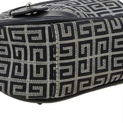 Pre Owned Givenchy Black Monogram Canvas And Leather Shoulder Bag