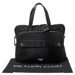 Pre Owned Givenchy Black Nylon Zip Around Laptop Bag