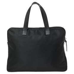 Pre Owned Givenchy Black Nylon Zip Around Laptop Bag