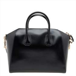 Pre Owned حقيبة ساتشل جيفنشي أنتيغونا جلد سوداء متوسطة 