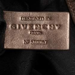 Pre Owned Givenchy Green/Brown Monogram Fabric and Leather Clasp Flap Hobo