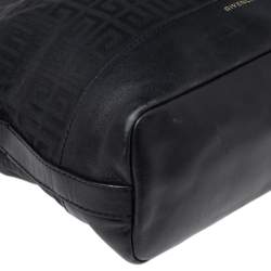Pre Owned Givenchy Black Monogram Canvas and Leather Hobo