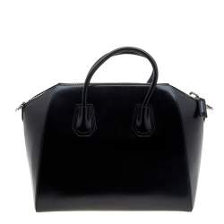 Pre Owned حقيبة ساتشل جيفنشي أنتيغونا جلد أسود متوسطة