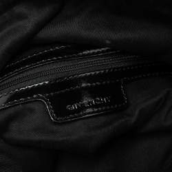 Pre Owned Givenchy Black Monogram Nylon and Patent Leather Metal Handle Hobo