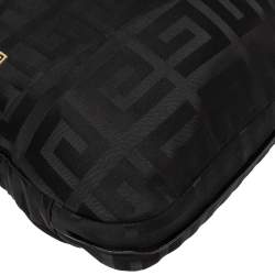 Pre Owned Givenchy Black Monogram Nylon and Patent Leather Metal Handle Hobo