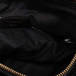 Pre Owned Givenchy Black Monogram Nylon and Patent Leather Metal Handle Hobo