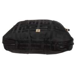 Pre Owned Givenchy Black Monogram Nylon and Patent Leather Metal Handle Hobo