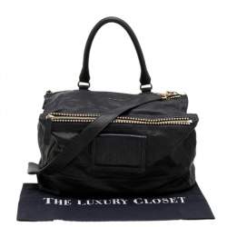 Pre Owned حقيبة كتف غيفنشي باند ورا جلد أسود كبيرة