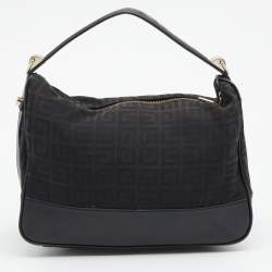 Pre Owned Givenchy Black Canvas and Leather Hobo
