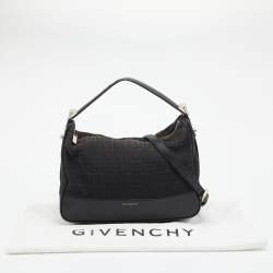 Pre Owned Givenchy Black Canvas and Leather Hobo