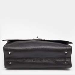 Pre Owned Givenchy Black Leather Shark Tooth Top Handle Bag