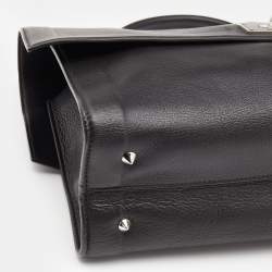 Pre Owned Givenchy Black Leather Shark Tooth Top Handle Bag