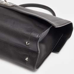 Pre Owned Givenchy Black Leather Shark Tooth Top Handle Bag