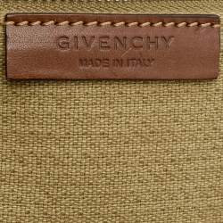 Pre Owned حقيبة يد جيفنشي شوبر أنتيجونا ميزون أتش دي جي جلد وكانفاس بنية /بيج 