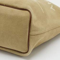 Pre Owned حقيبة يد جيفنشي شوبر أنتيجونا ميزون أتش دي جي جلد وكانفاس بنية /بيج 