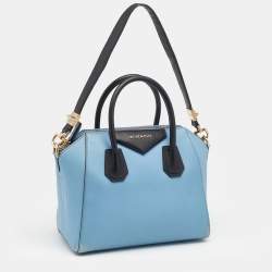 Pre Owned حقيبة ساتشل جيفنشي أنتيغونا جلد أزرق فاتح صغيرة