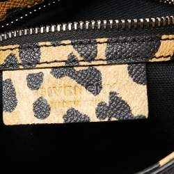 Pre Owned حقيبة جيفنشي باندورا بيور جلد طباعة فهد سوداء / صفراء بيد علوية صغيرة